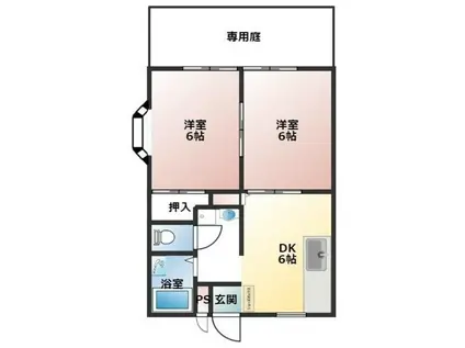 エーデルブルーメ108(2DK/1階)の間取り写真