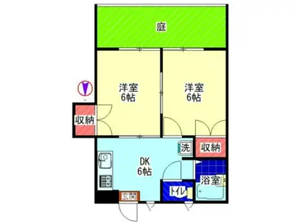 メゾンドクレール(2DK/1階)の間取り写真