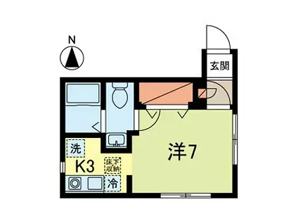 フローラル・シマ(1K/1階)の間取り写真