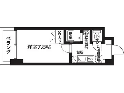 ピーコック・ハウスII(1K/1階)の間取り写真