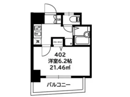 PAULOWNIA VALLEY TAKE1岸根公園(1K/4階)の間取り写真