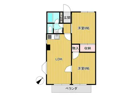 サバーバントーワ(2LDK/3階)の間取り写真