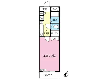 ロイヤルハイツ東海大前(1K/2階)の間取り写真