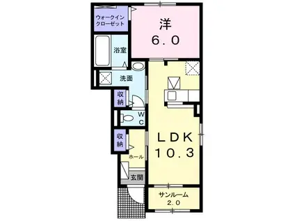 エテルノ(1LDK/1階)の間取り写真