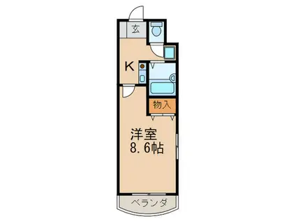 アーバンシティ栄生(1K/6階)の間取り写真