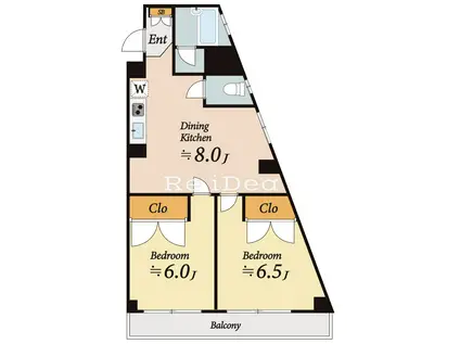 ドルフケンマート(2DK/5階)の間取り写真