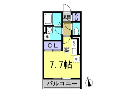 パトリア(ワンルーム/2階)の間取り写真
