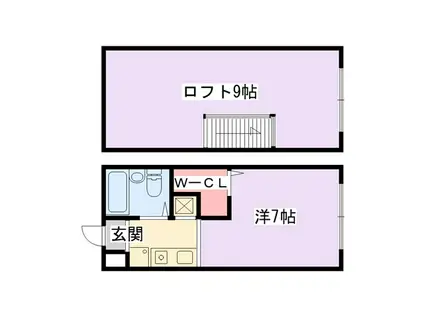 ハイツアヤカ(1K/2階)の間取り写真