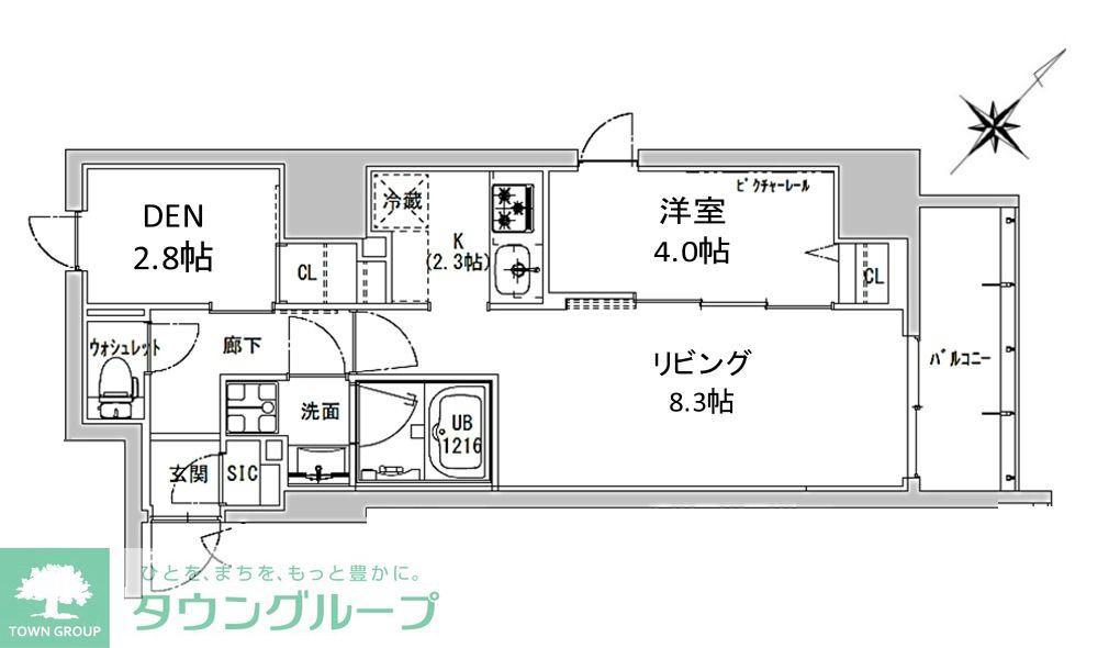 S-RESIDENCE神田AVANCE(1LDK/4階)の間取り写真