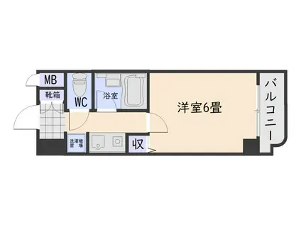 トーカンキャステール交通局前(1K/2階)の間取り写真