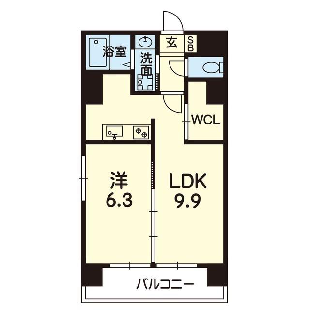 ドノーレ銀座通(1LDK/8階)の間取り写真