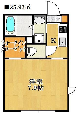 フォルス28(1K/1階)の間取り写真