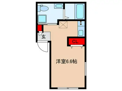 K-RESIDENCE浮間舟渡(ワンルーム/1階)の間取り写真