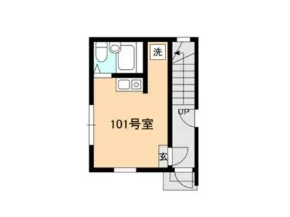 若松荘(ワンルーム/1階)の間取り写真