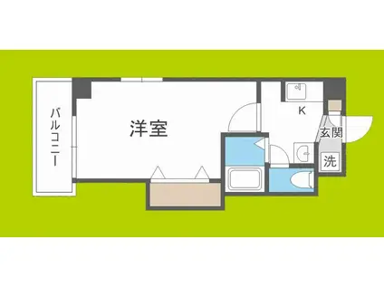 Mプラザ長堀(1K/2階)の間取り写真