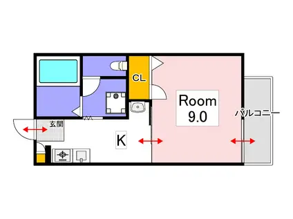 エクセレント21(1K/2階)の間取り写真