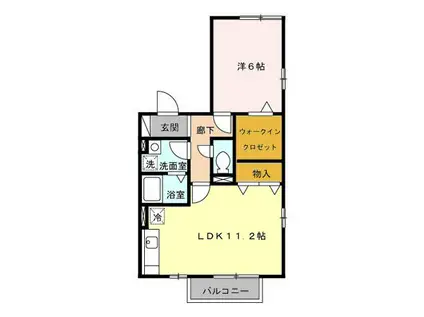 ラークヒルズ I/II(1LDK/2階)の間取り写真