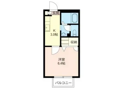 コートアゼリア(1K/1階)の間取り写真