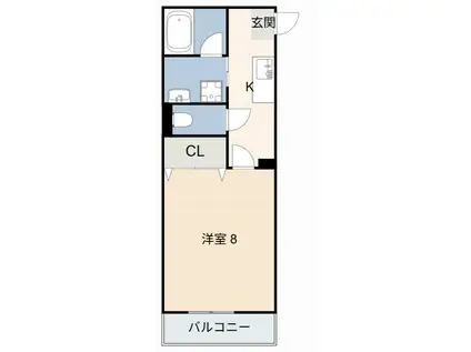 名鉄三河線 碧南中央駅 徒歩12分 3階建 築22年(1K/2階)の間取り写真