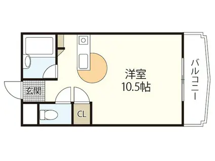 OPUS II(ワンルーム/1階)の間取り写真