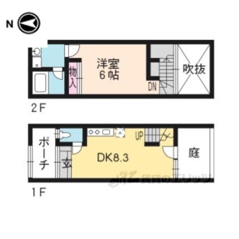 ARICA(1DK/1階)の間取り写真
