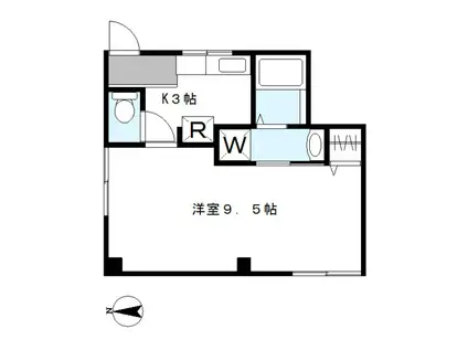 高栄ビル(1K/3階)の間取り写真