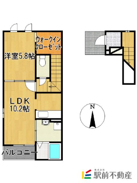 ベルアンジュ(1LDK/2階)の間取り写真