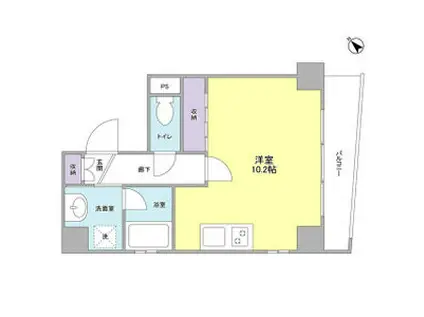 ALEXFORD初台(ワンルーム/5階)の間取り写真