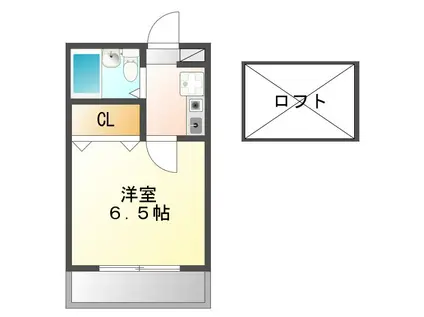 ミナミパレス西舞子(1K/2階)の間取り写真