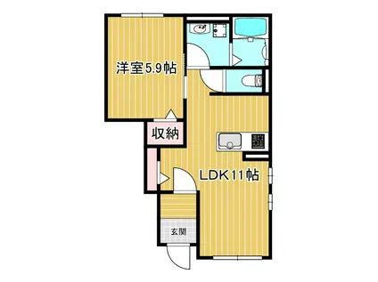 パストル(1LDK/1階)の間取り写真