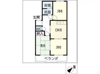 ベルテ新栄(3DK/3階)の間取り写真