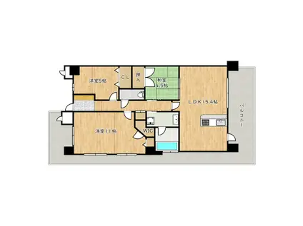 ファインデイズ北花田(3LDK/7階)の間取り写真