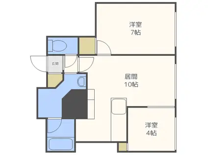 ラ・クラッセ札幌ステーション リネア(2LDK/13階)の間取り写真