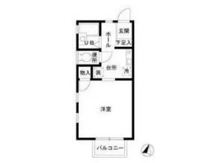 春日壱番館(1K/2階)の間取り写真