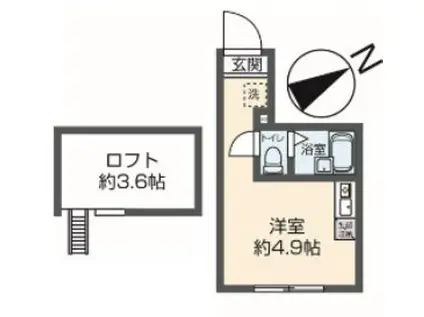 グローリア北千住(ワンルーム/3階)の間取り写真