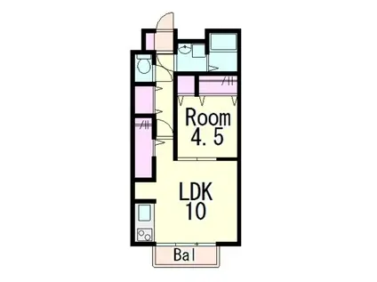瀬田メディエートプラザC(1LDK/2階)の間取り写真