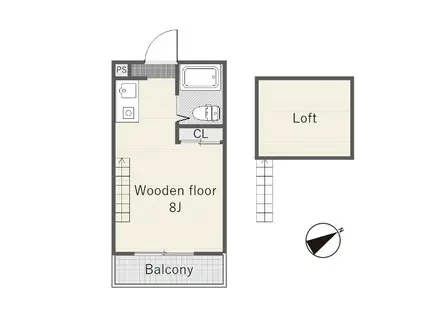 コーポラッコの昼寝(ワンルーム/2階)の間取り写真