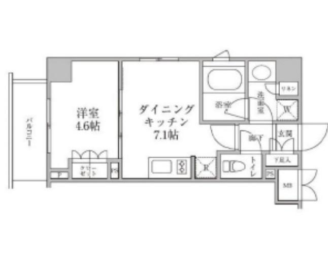 レジディア神楽坂II(1DK/3階)の間取り写真