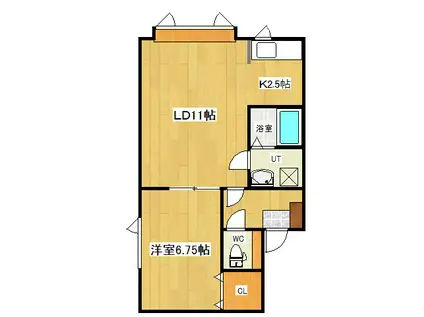 フェリース(1LDK/1階)の間取り写真