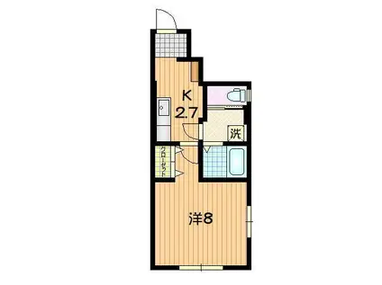 KINGDAM(1K/1階)の間取り写真