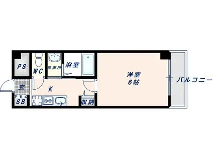 グランパシフィック新今里(1K/2階)の間取り写真