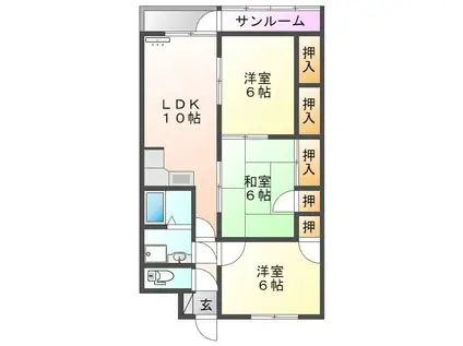 キャロットハウスNO3(3LDK/3階)の間取り写真