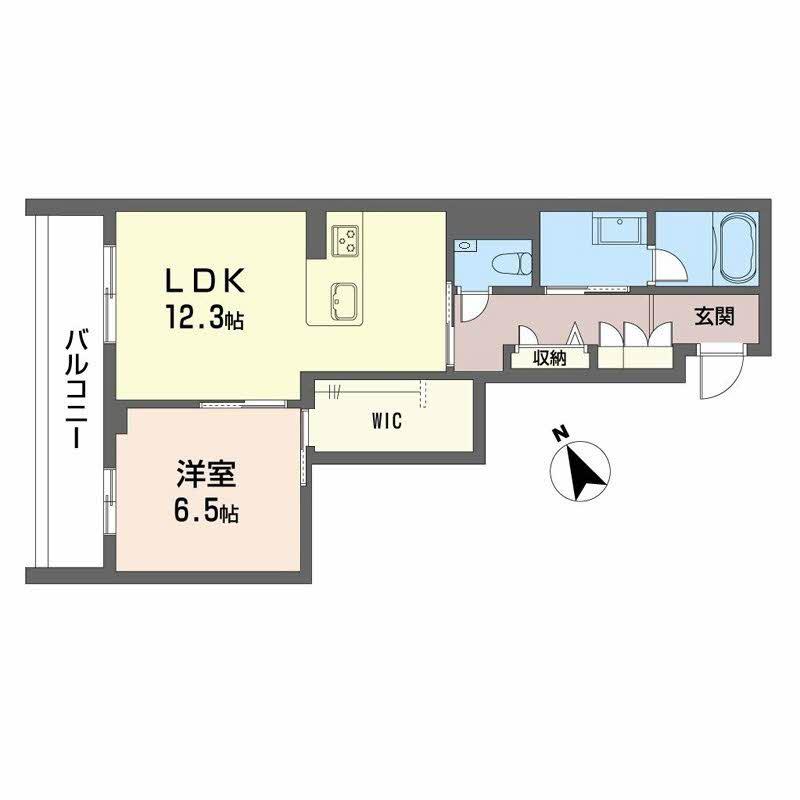 シャーメゾン下荒田(1LDK/2階)の間取り写真