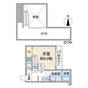 VILLETTA吹上(1K/1階)の間取り写真