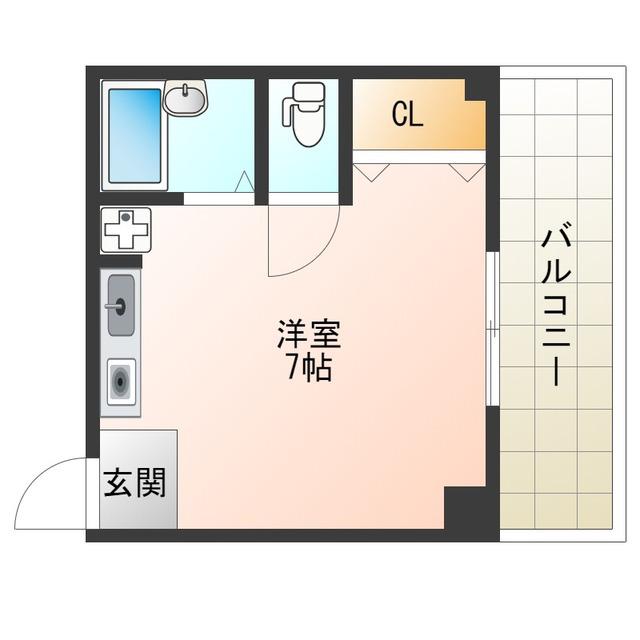 ボンジュール(ワンルーム/3階)の間取り写真