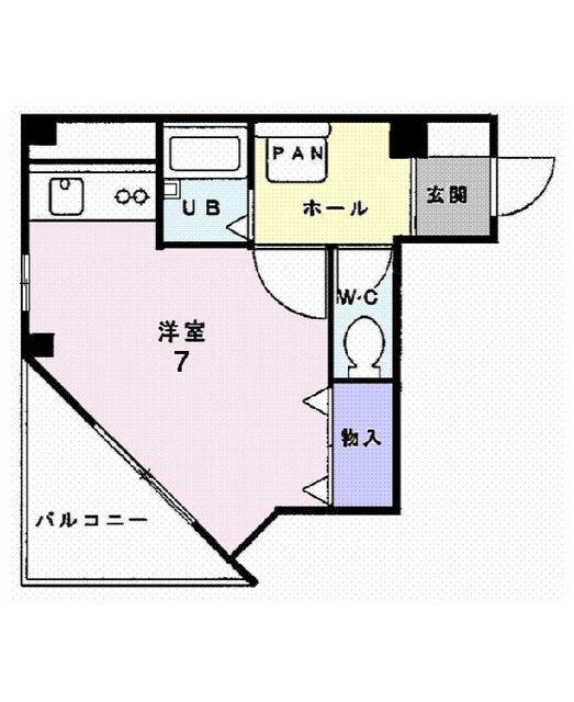イーストモート(ワンルーム/3階)の間取り写真