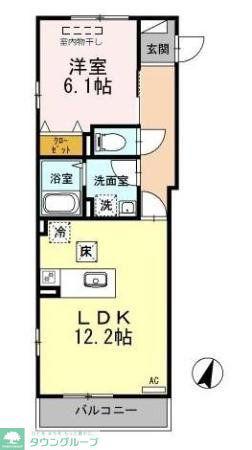 ルミエール久が原(1LDK/1階)の間取り写真
