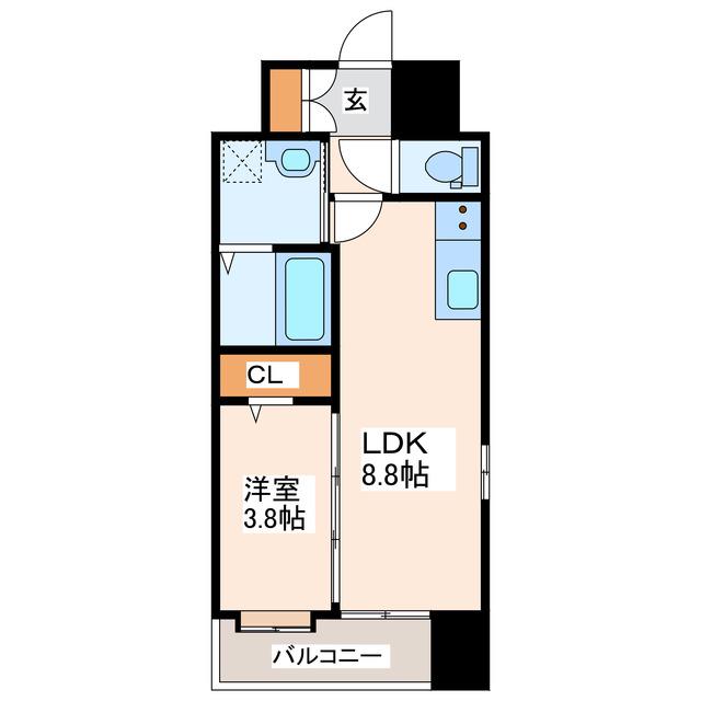 サンヒルズ県庁東(1LDK/6階)の間取り写真