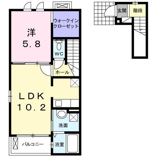 サンマルコII(1LDK/2階)の間取り写真