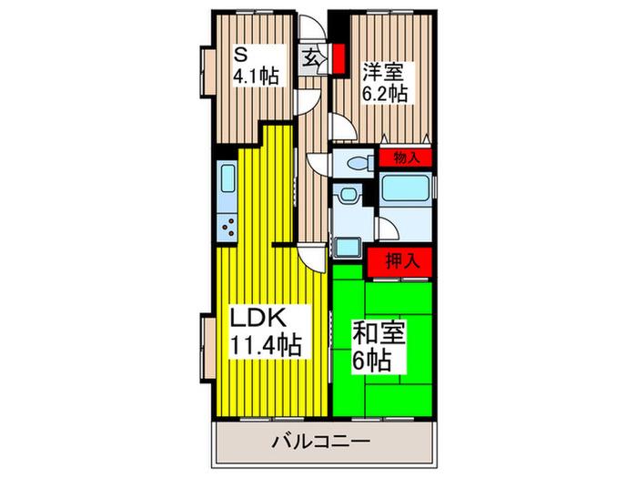 スターコート北浦和(3LDK/5階)の間取り写真